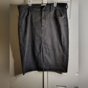 Classic Black Denim Skirt